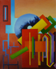 KYM LEAHY ~ Music Charge - acrylic on canvas - 30 x 26 cm - €390 -  SOLD