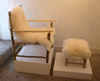 ALISON OSPINA ~ Hazel Armchair and Footstool with Sheepskin - the chair €650 - the footstool €250