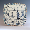 CORMAC BOYDELL ~ Oriental landscape - ceramic - 39 x 39 cm - SOLD 